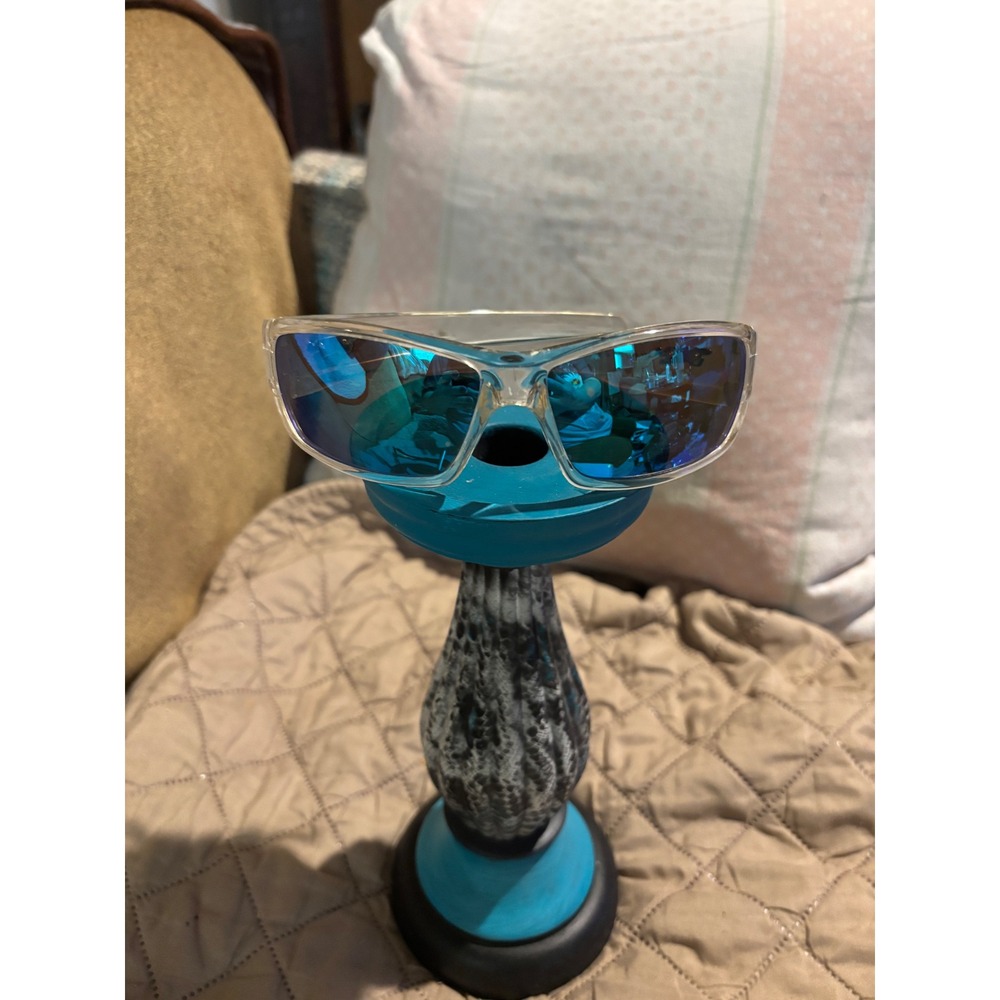 Red Ridge RR-15 Mens Polarized Sport Sunglasses Clear Frame Blue Mirror Lens